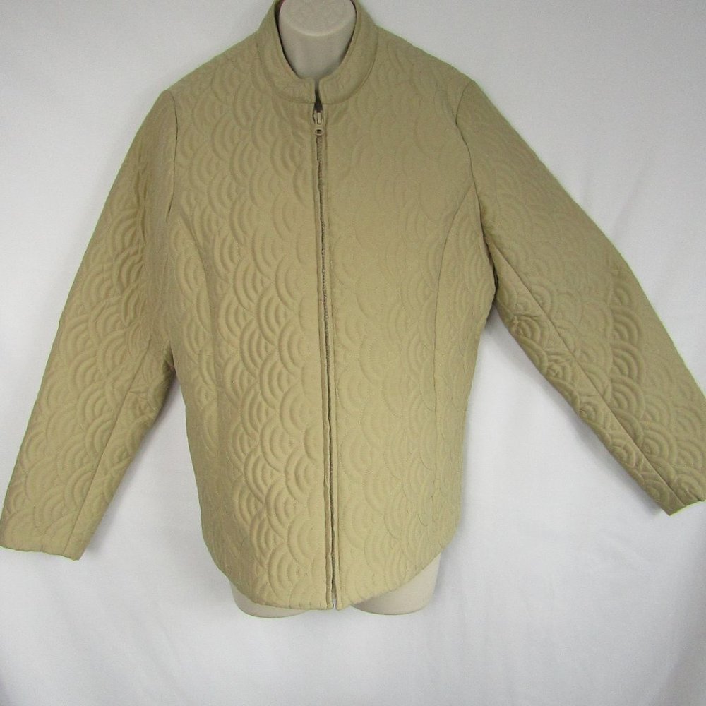 Laura Ashley | Women's | Quilted Zip Jacket  | M | Olive